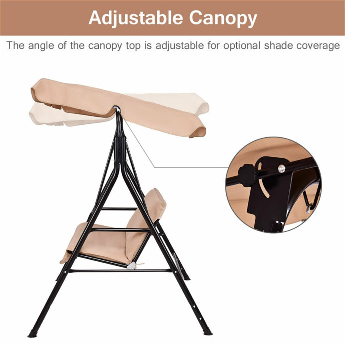2-Seat Patio Swing Chair