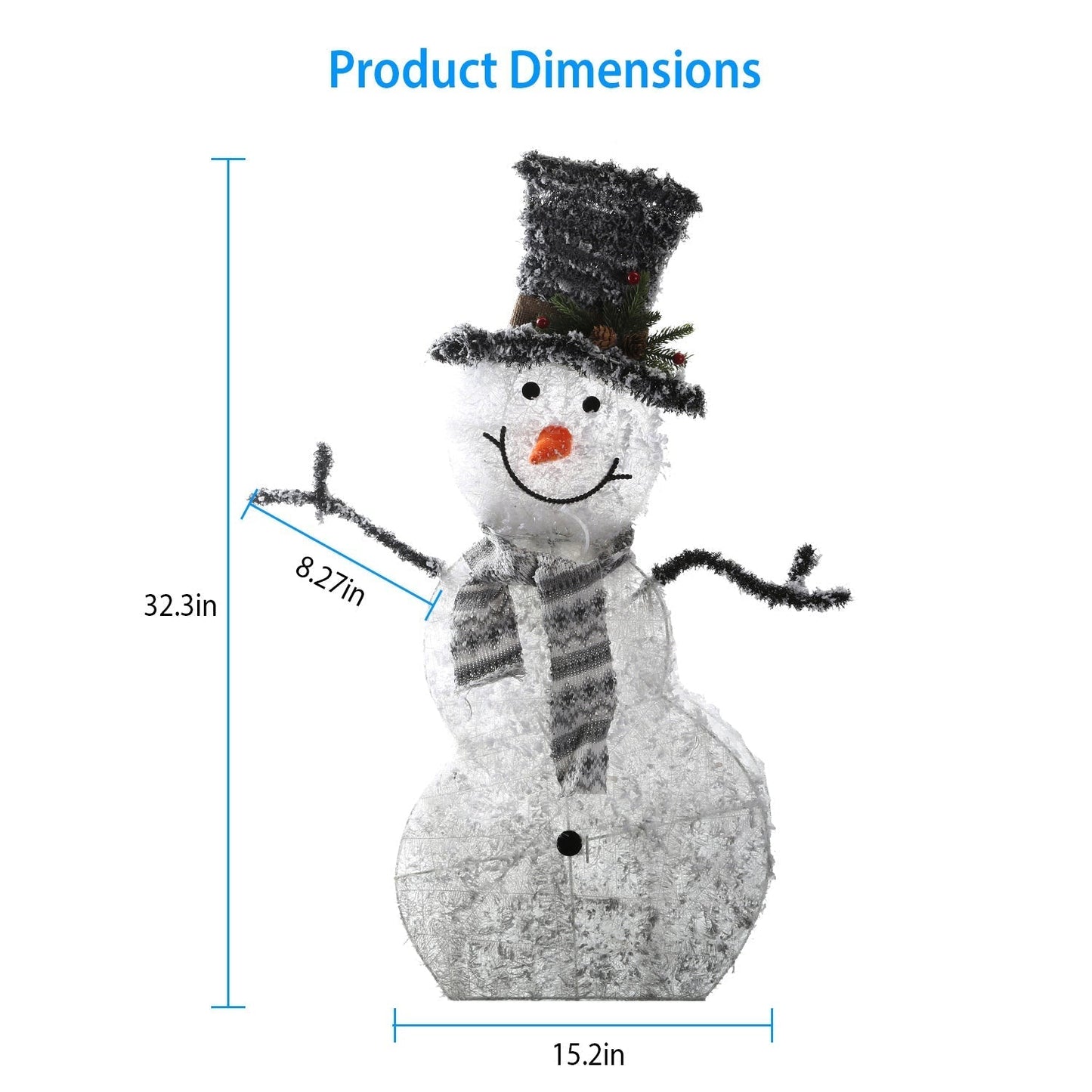 LED lighted up snowman