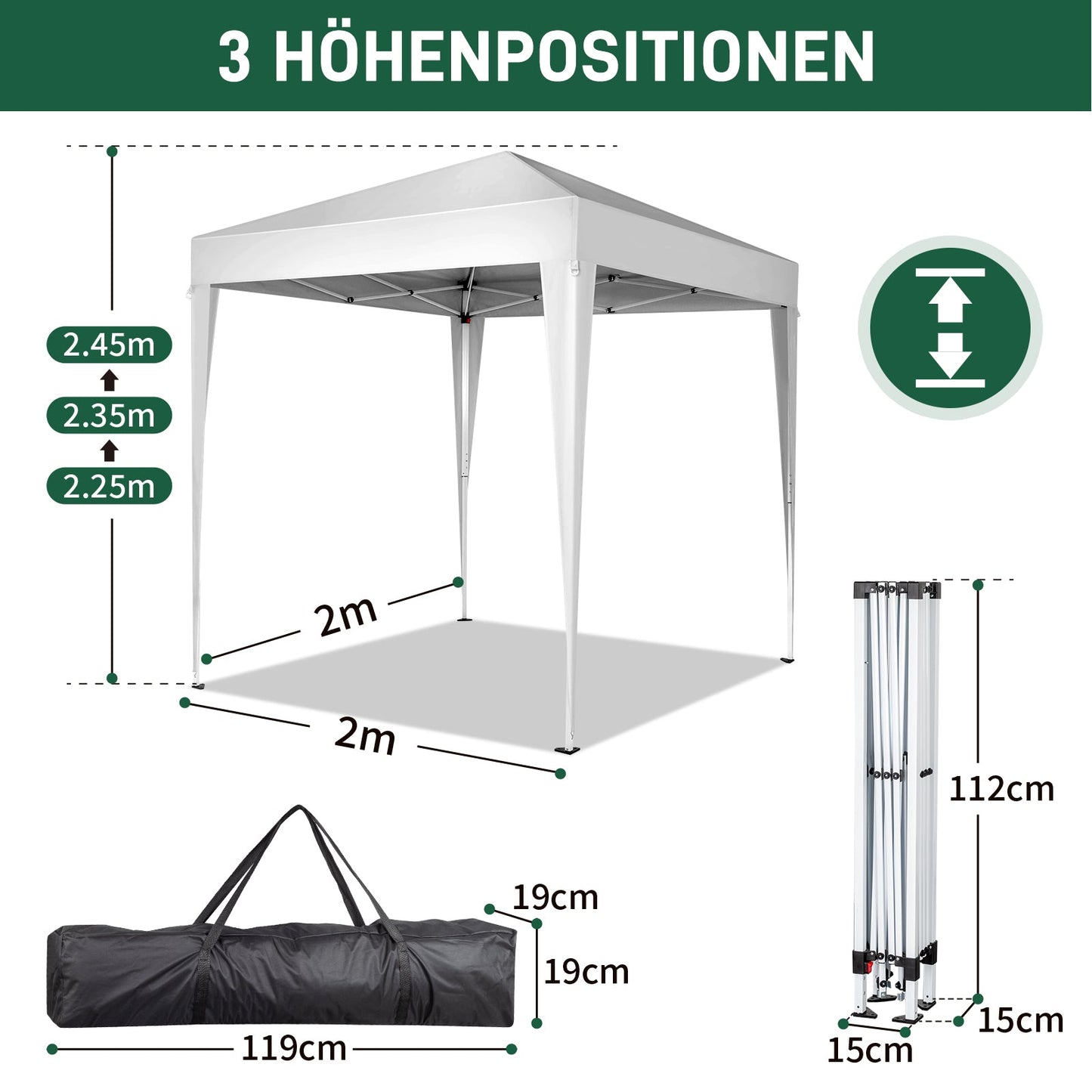 6.5x6.5ft Pop Up Canopy Tent