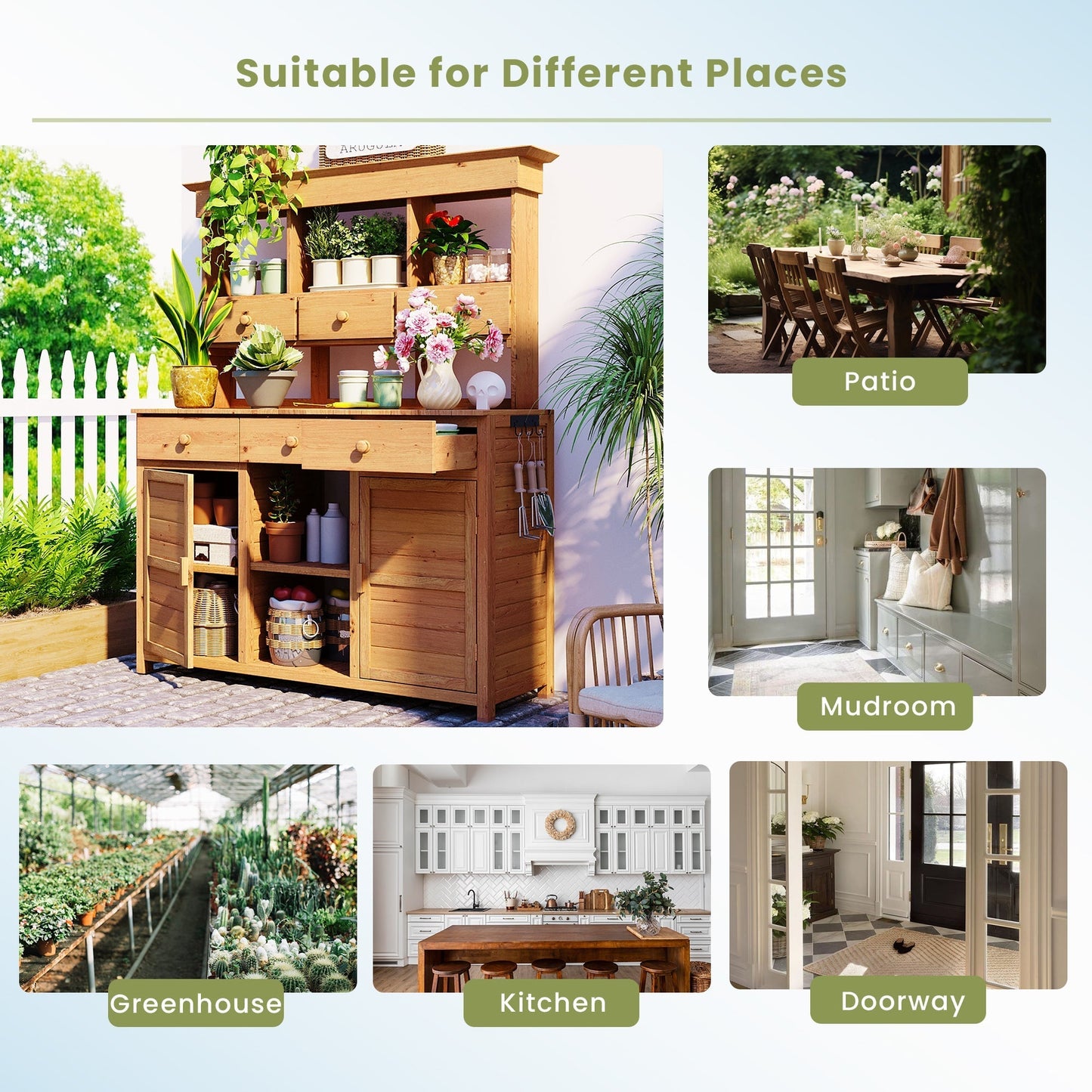 Patio Storage Workstation with Shelves