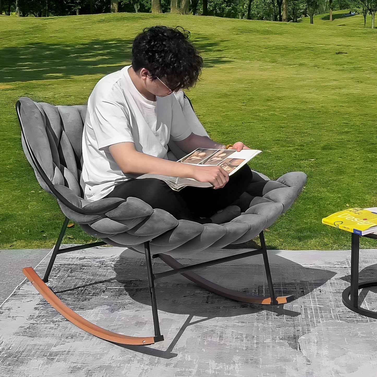 Outdoor Patio Egg Rocking Chair