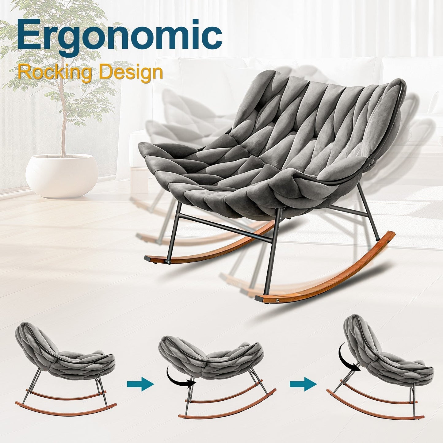 Outdoor Patio Egg Rocking Chair