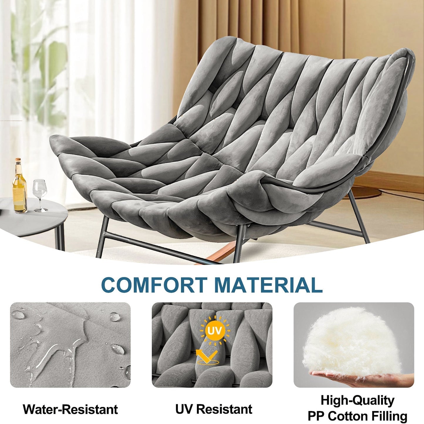 Outdoor Patio Egg Rocking Chair