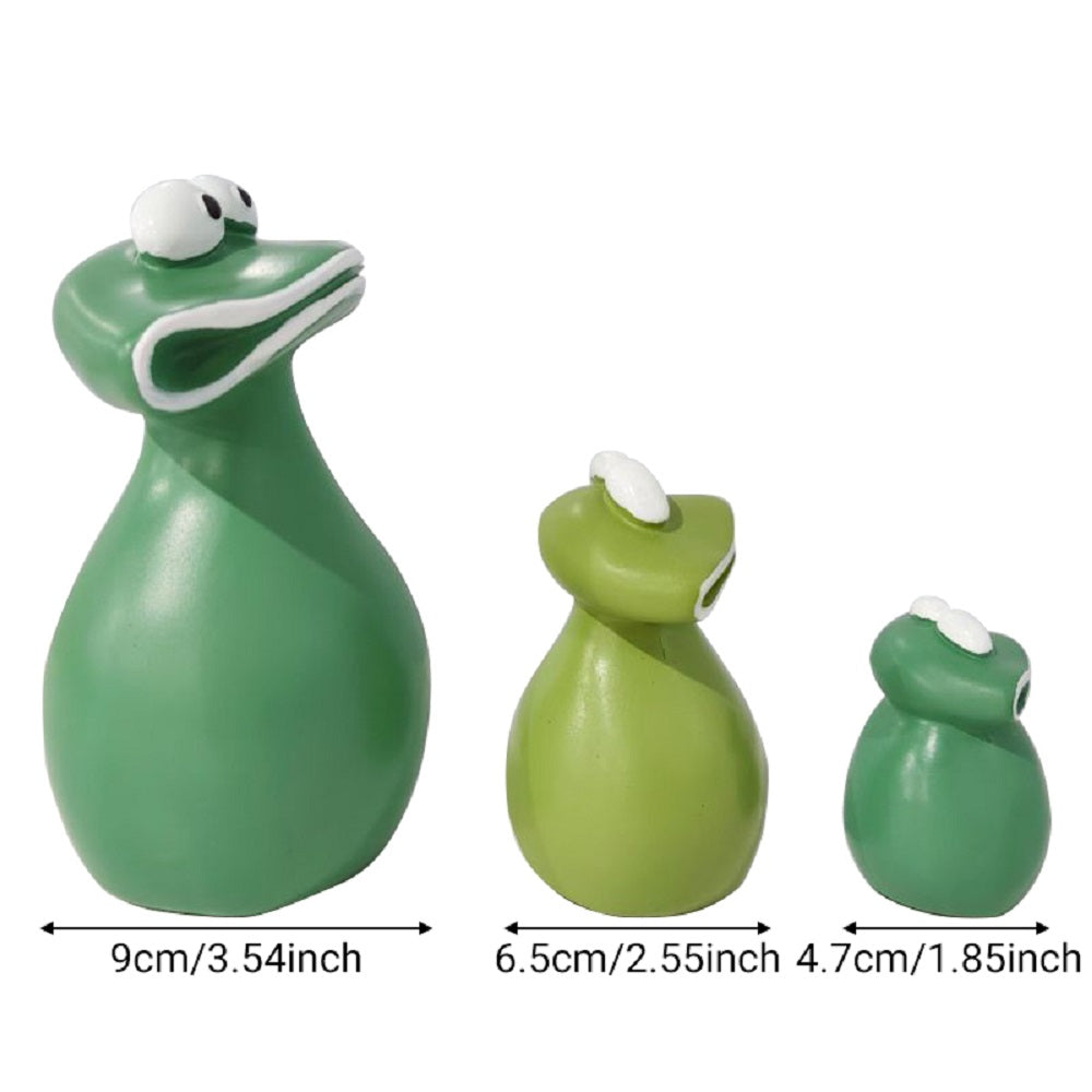 3 PCS Big Mouth Frog Garden Decoration