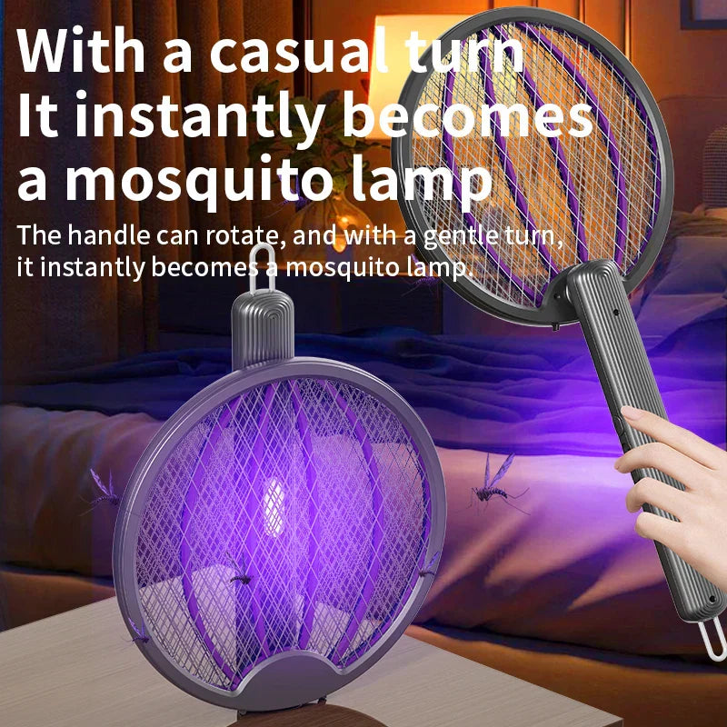3-in-1 Foldable Electric Mosquito Swatter