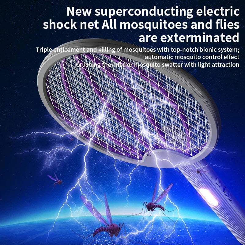 3-in-1 Foldable Electric Mosquito Swatter
