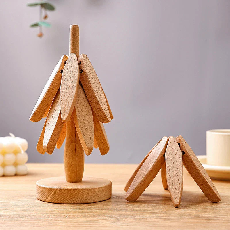 Wooden Tree Shape Pot Coasters - MONLANE