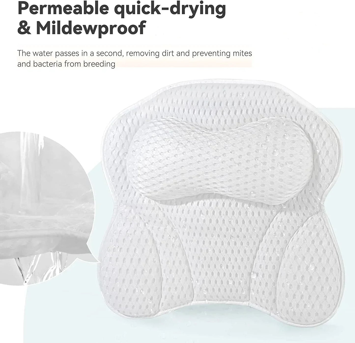 Luxury Bathtub Pillow with Suction Cups