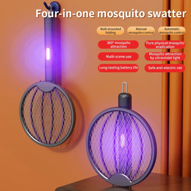 3-in-1 Foldable Electric Mosquito Swatter