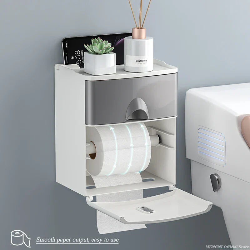 Wall Mount toilet Roll Organizer - MONLANE