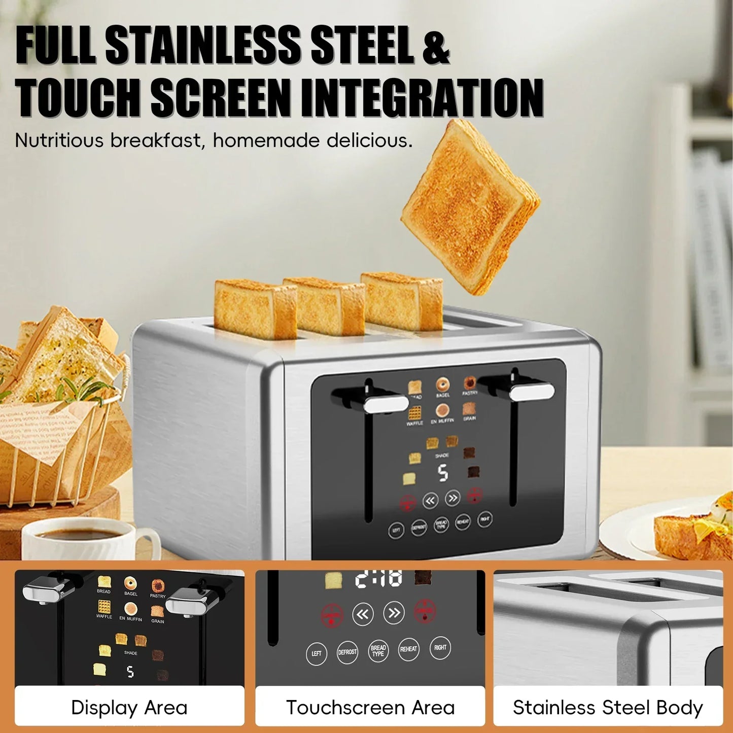 4 Slice Touchscreen Bread Toaster