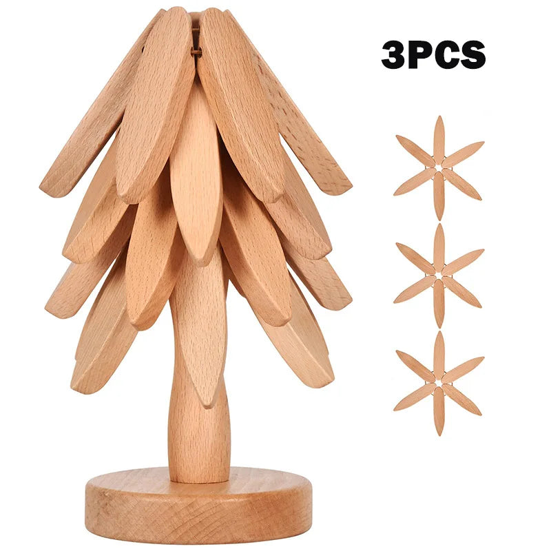 Wooden Tree Shape Pot Coasters - MONLANE