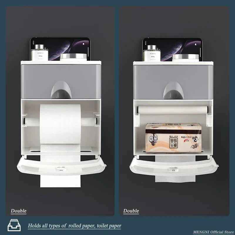 Wall Mount toilet Roll Organizer - MONLANE
