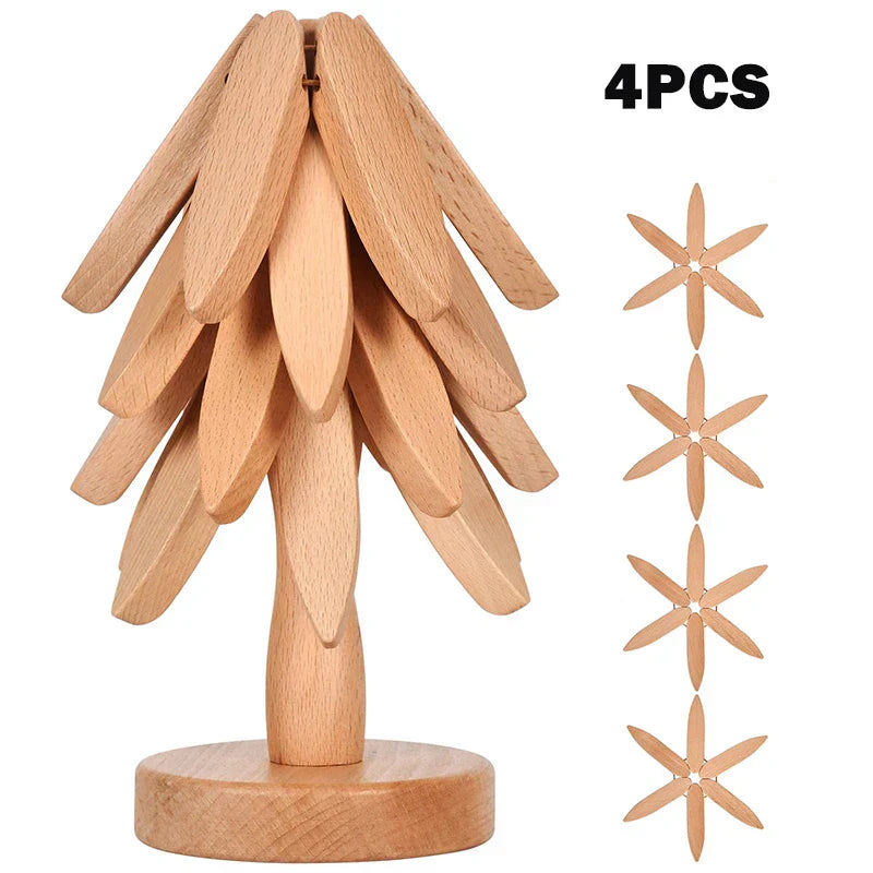 Wooden Tree Shape Pot Coasters - MONLANE