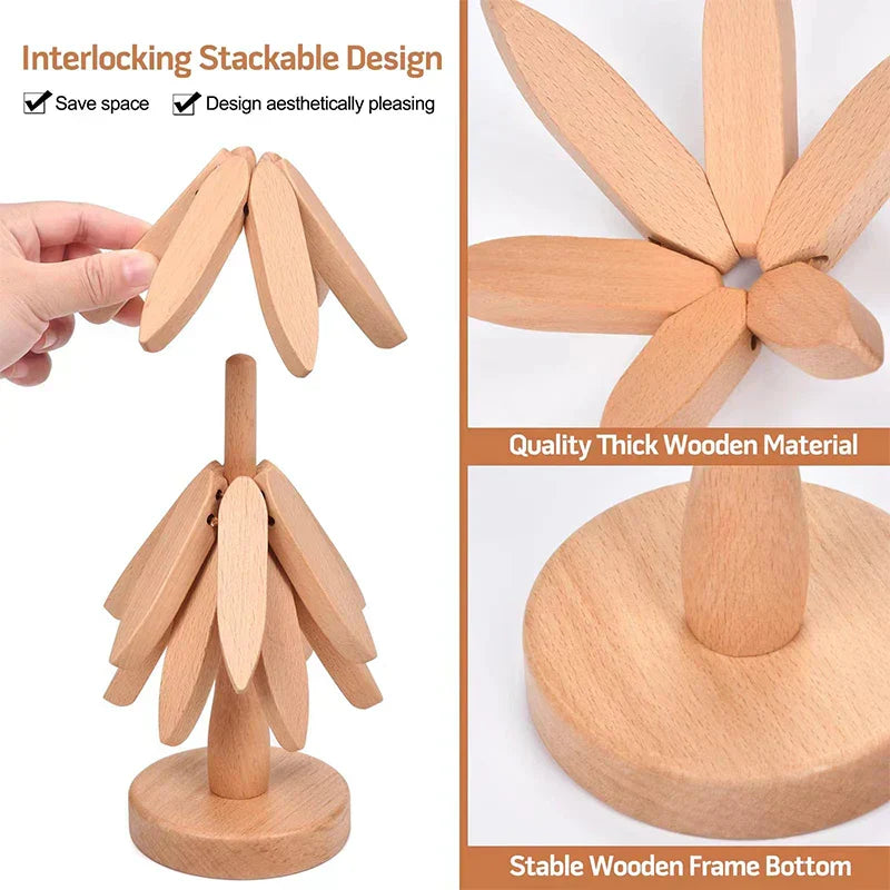 Wooden Tree Shape Pot Coasters - MONLANE