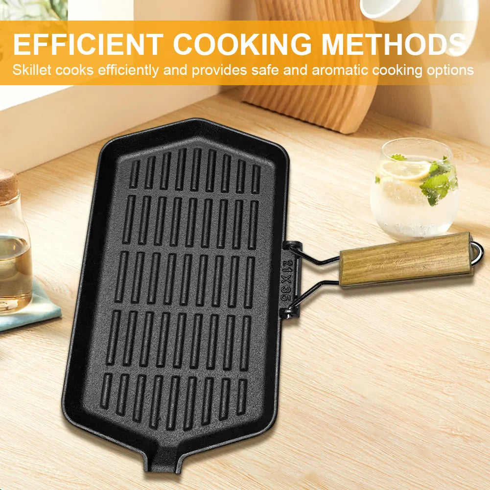 34X19cm Cast Iron Grill Pan