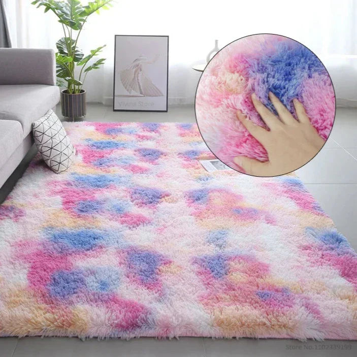 Rainbow Fluffy Carpet
