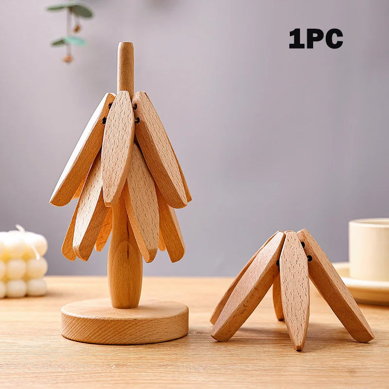 Wooden Tree Shape Pot Coasters - MONLANE