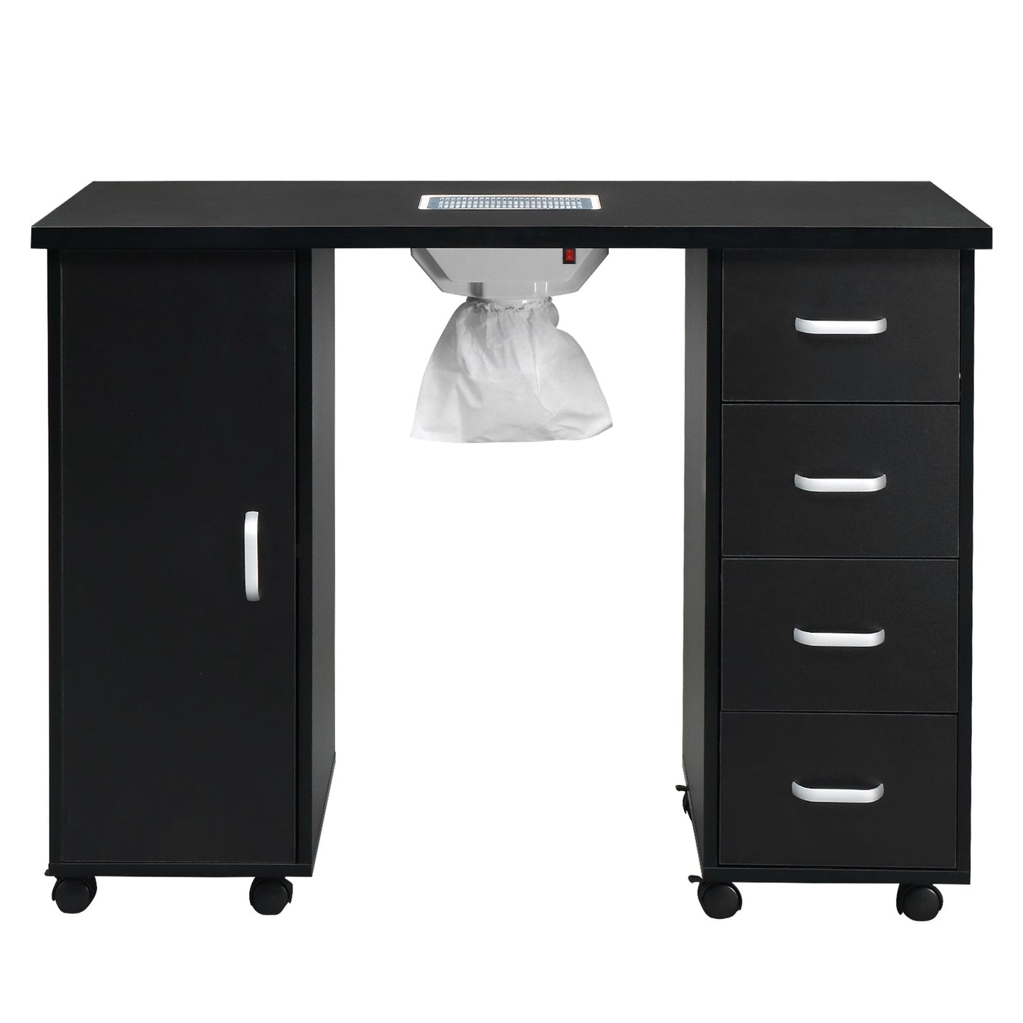Single Door 4 Drawers with Fan Black Nail Table