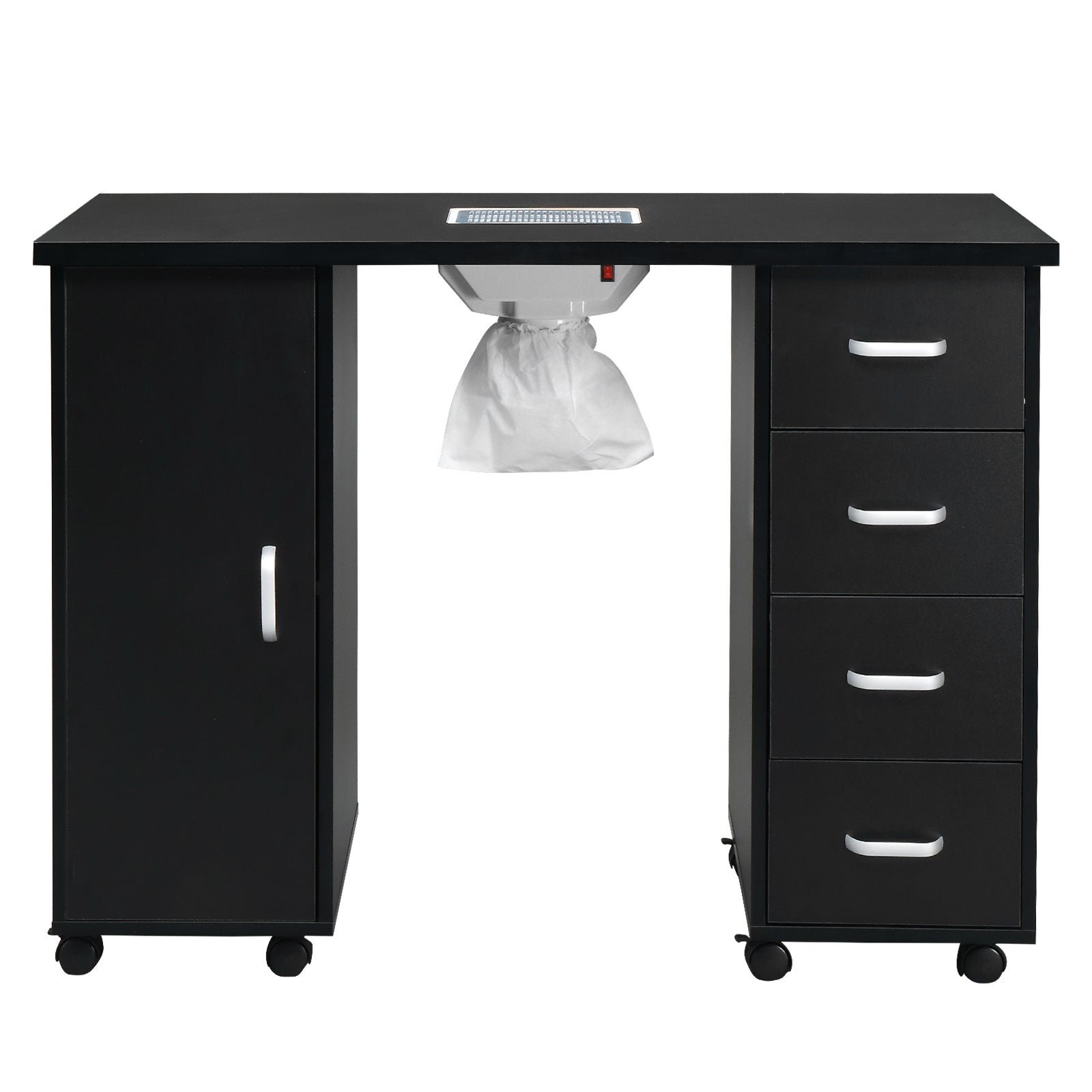 Single Door 4 Drawers with Fan Black Nail Table