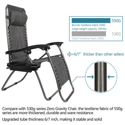 Patio Chairs with Pillow and Utility Tray