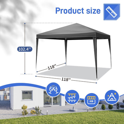 10'x10' Gazebo Waterproof Outdoor Canopy Black