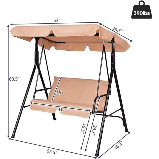 2-Seat Patio Swing Chair