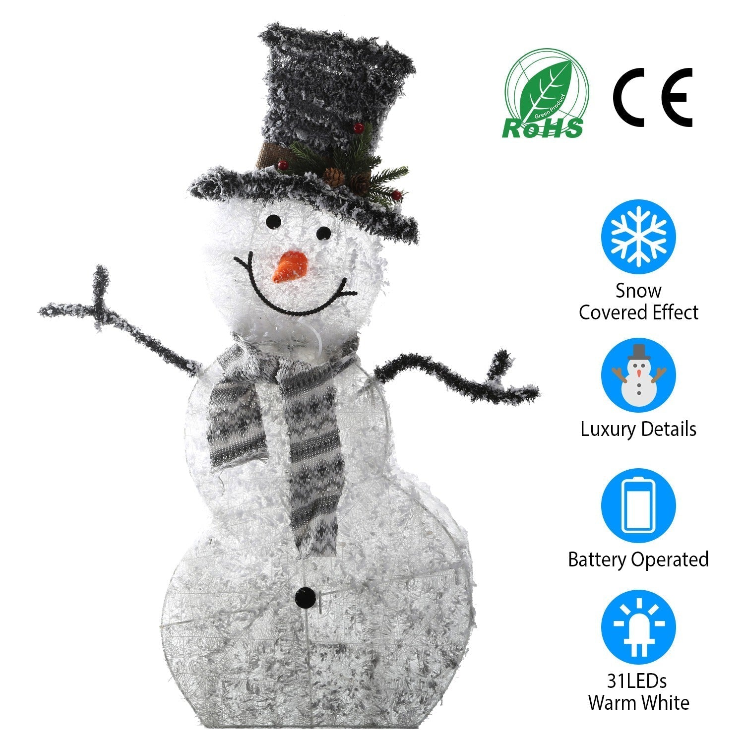 LED lighted up snowman