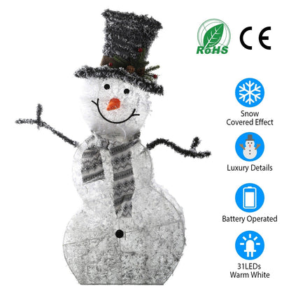 LED lighted up snowman