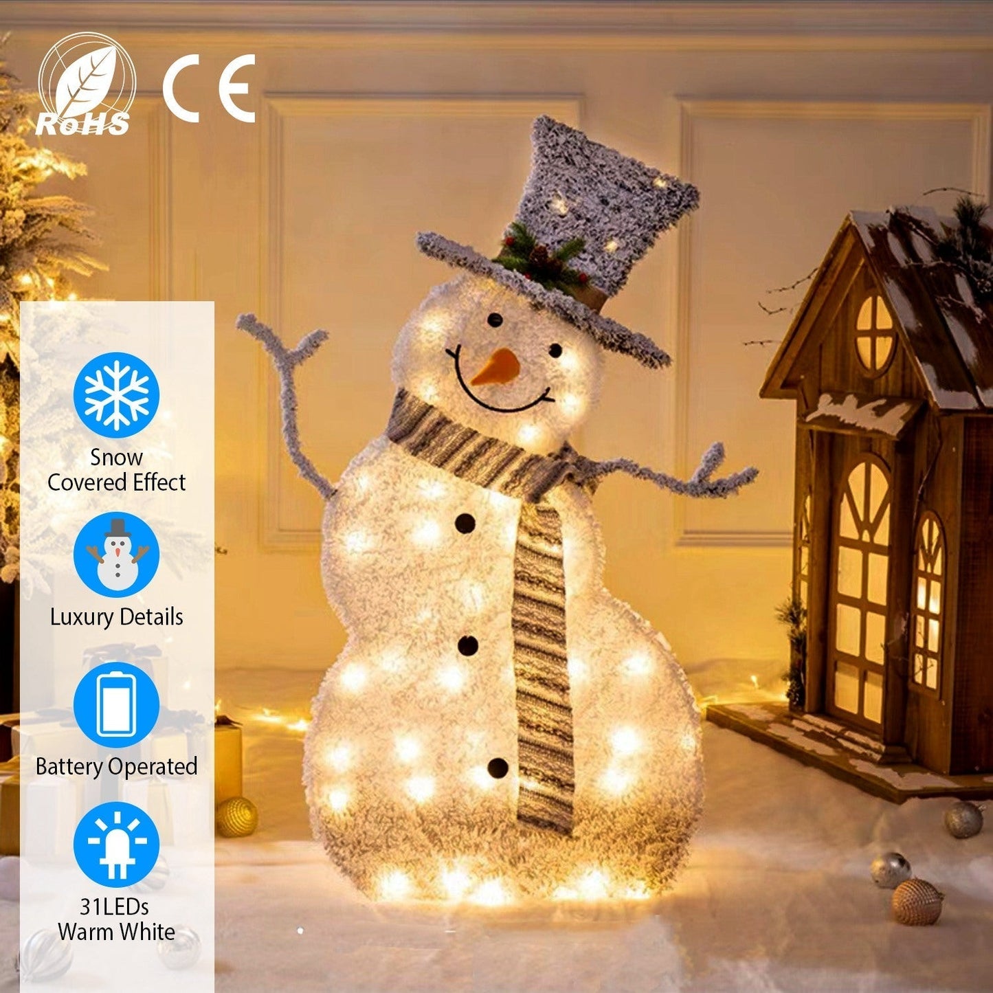 LED lighted up snowman