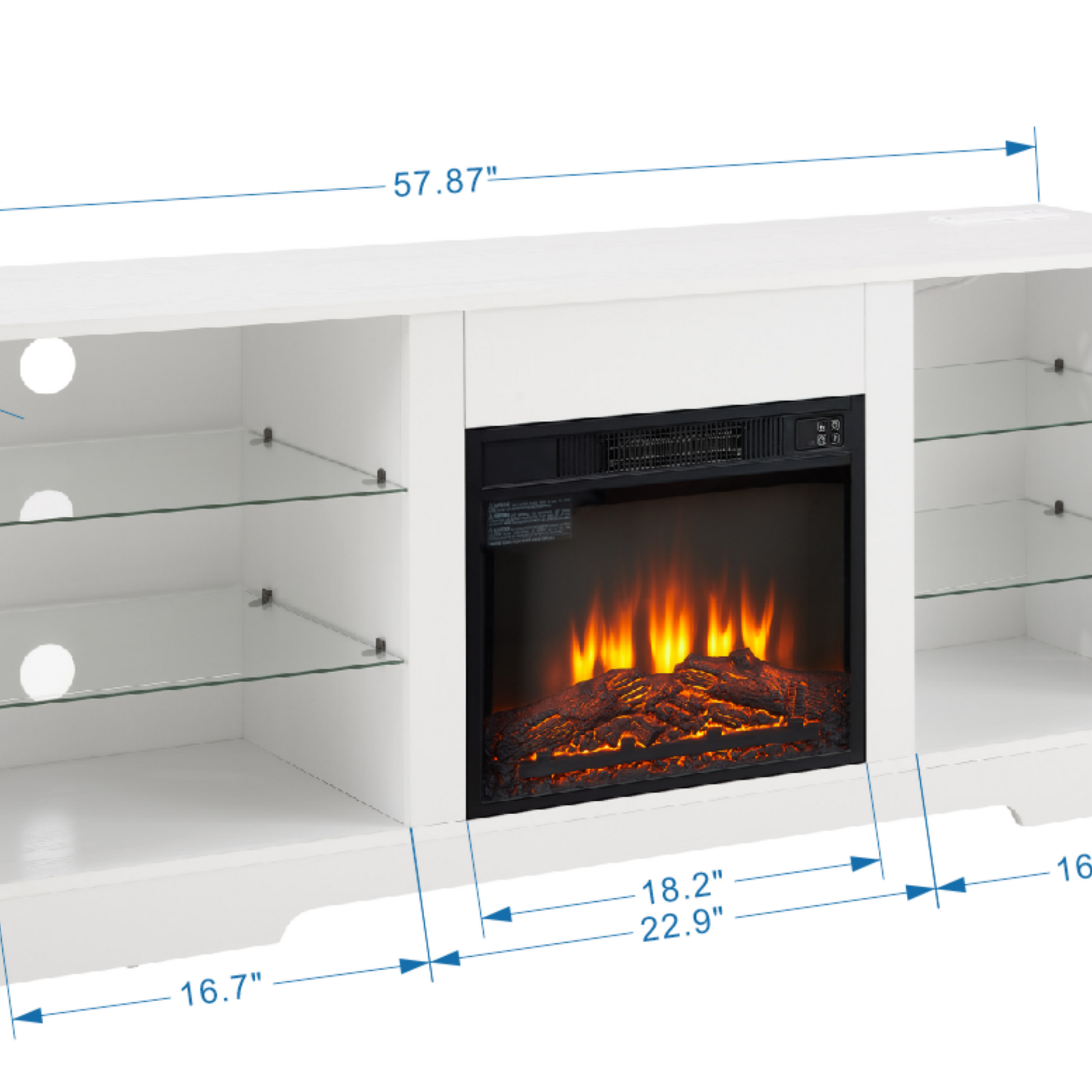 3D Fireplace TV Stand with LED Lights