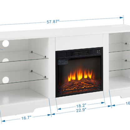 3D Fireplace TV Stand with LED Lights