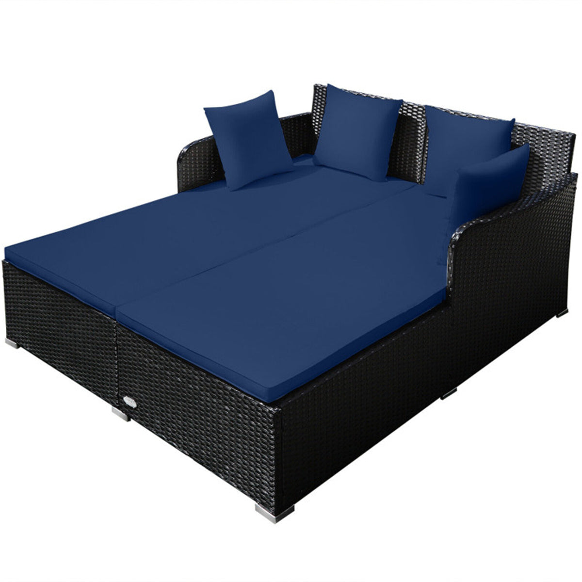 Navy Outdoor Rattan Daybed