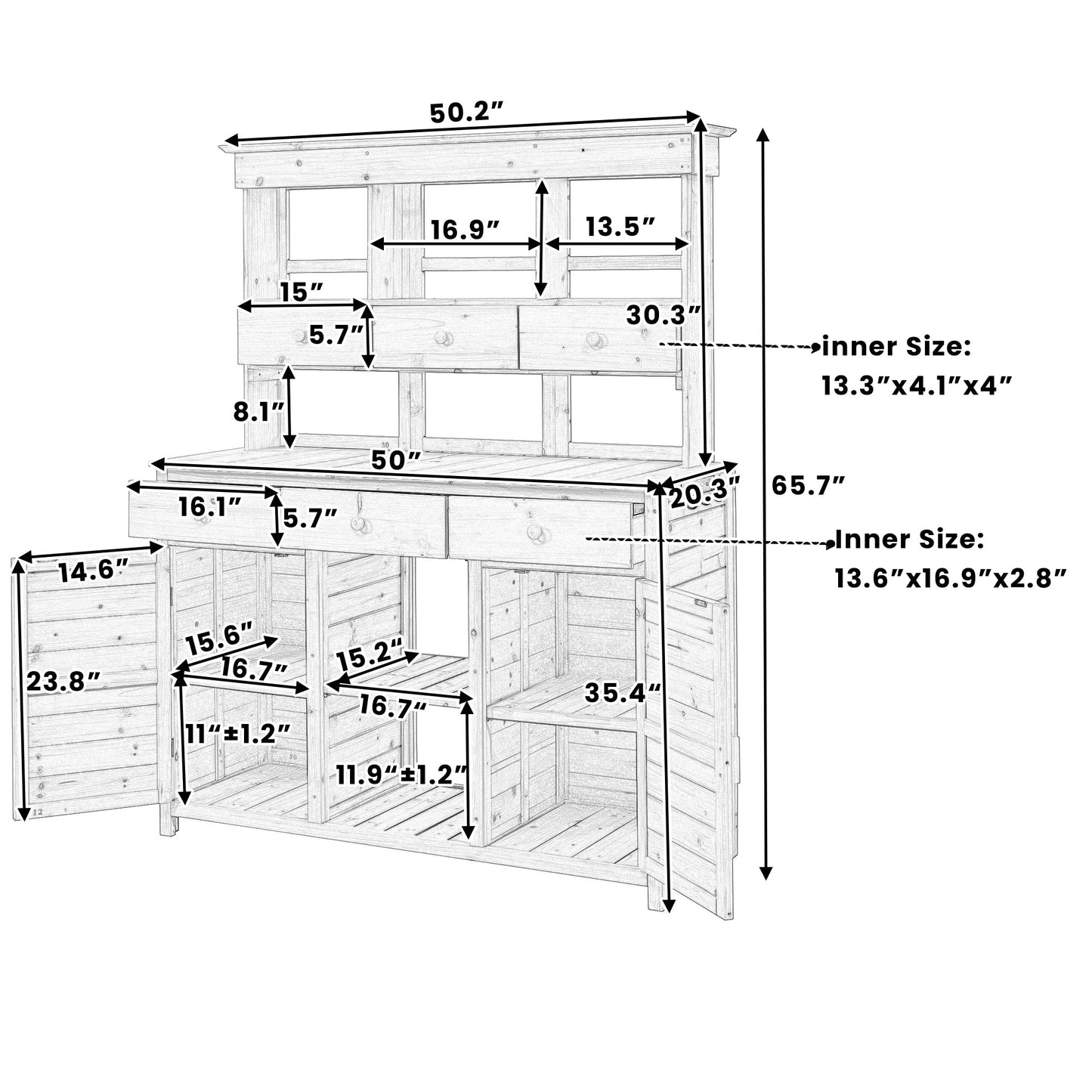 Patio Storage Workstation with Shelves