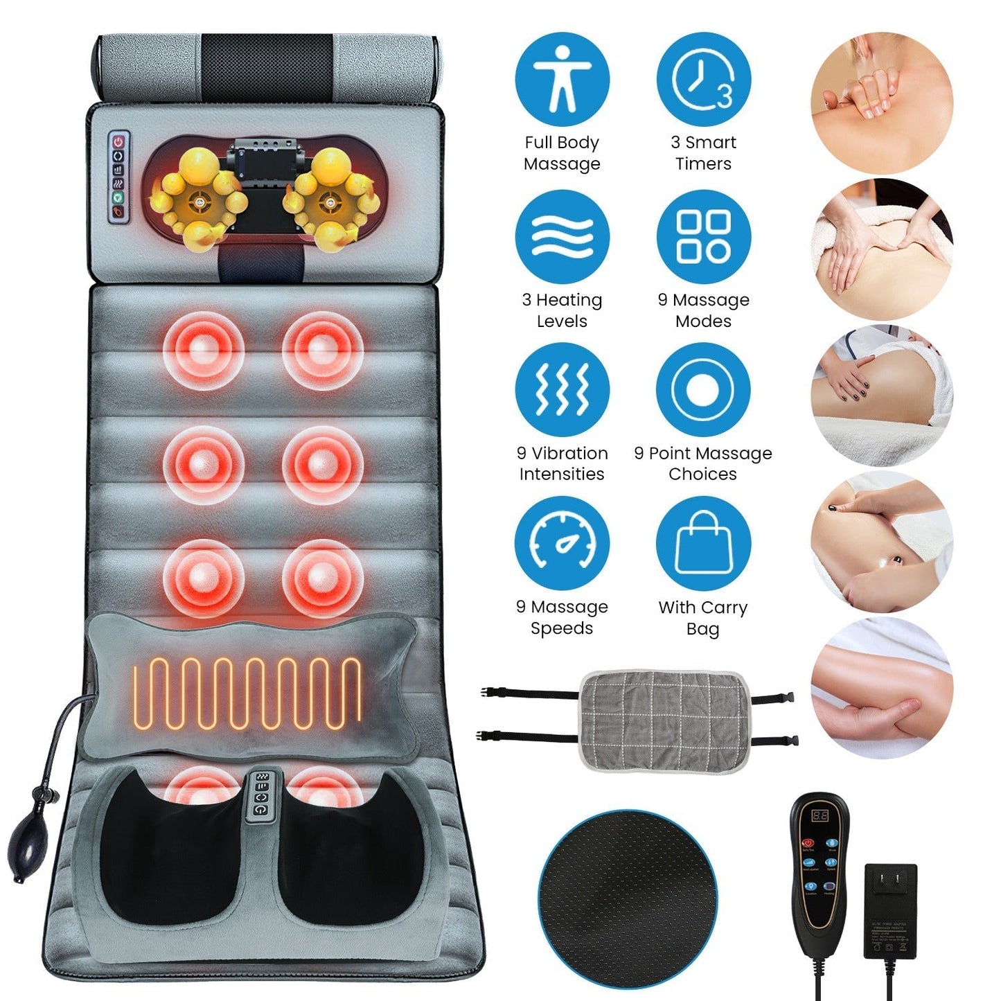 Full Body Electric Massage Mat with Heat