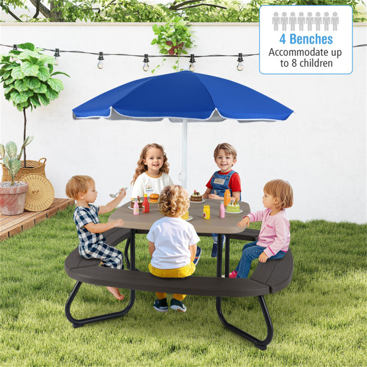 Kids Picnic Table With Umbrella