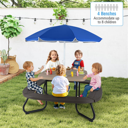 Kids Picnic Table With Umbrella
