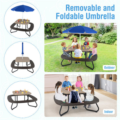Kids Picnic Table With Umbrella