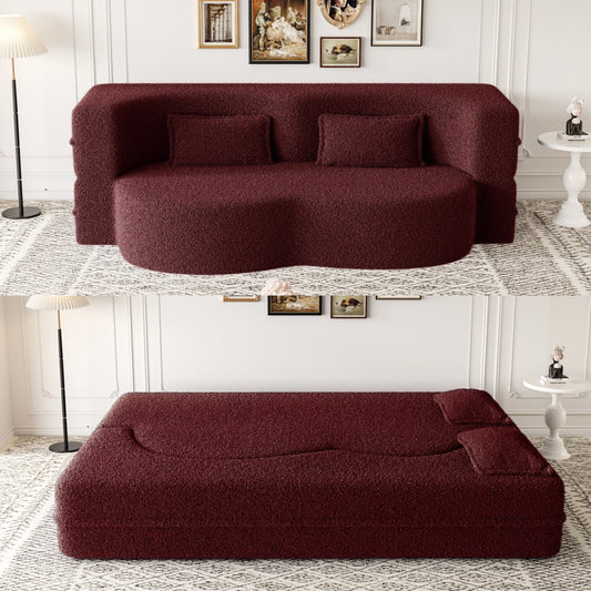 Modern Convertible Sofa with 2 Pillows