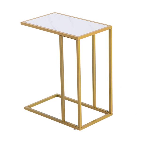 Marble Simple C-Side Table-White