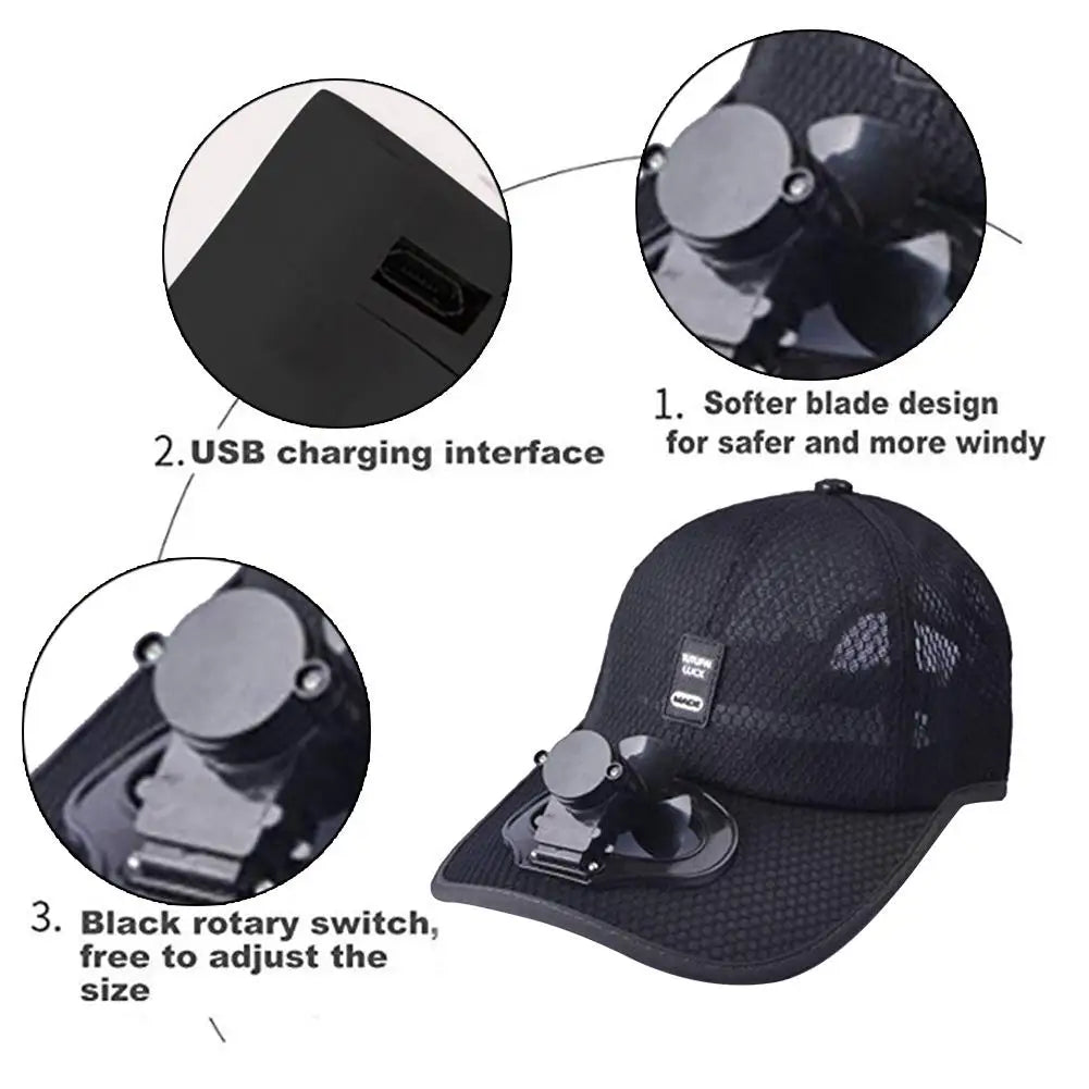 Solar Powered Fan cap