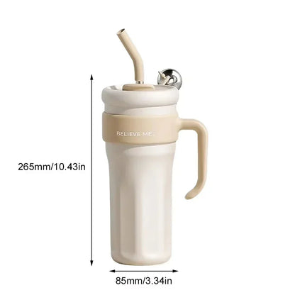 Large Capacity Straw Tumblers with Handle