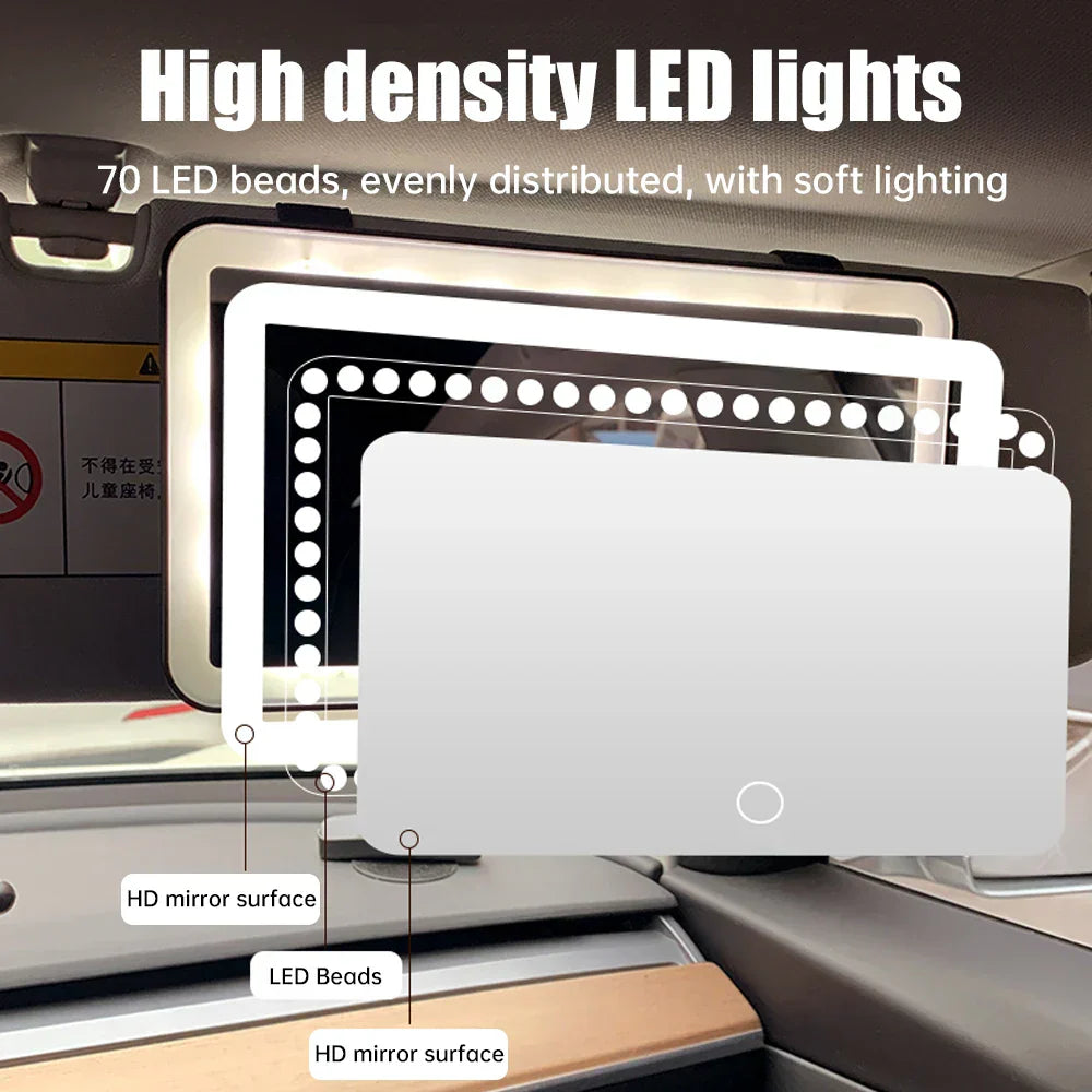 Car LED Makeup HD Mirror