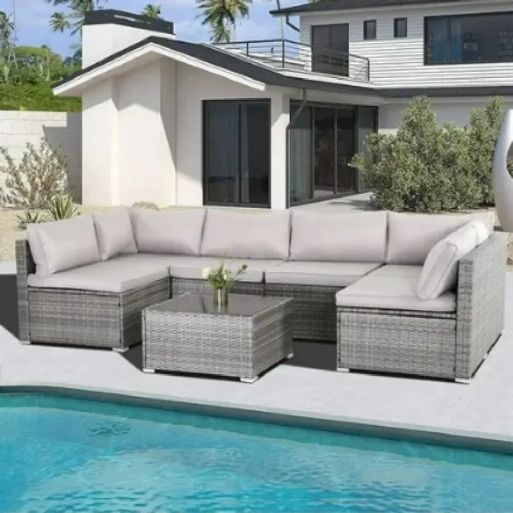 7-piece patio furniture set modular