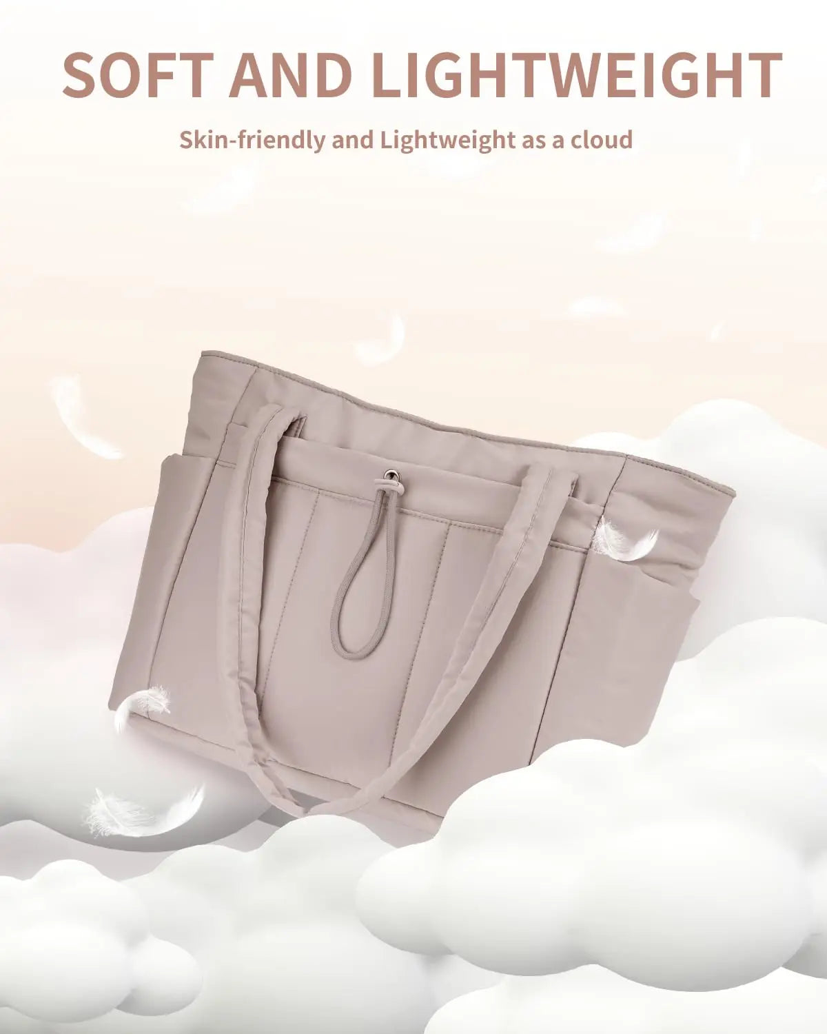 Tote with Cup Holder Laptop Compartment