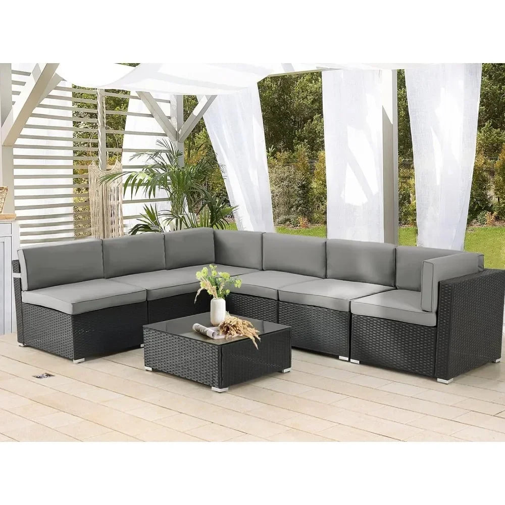 7-piece patio furniture set modular