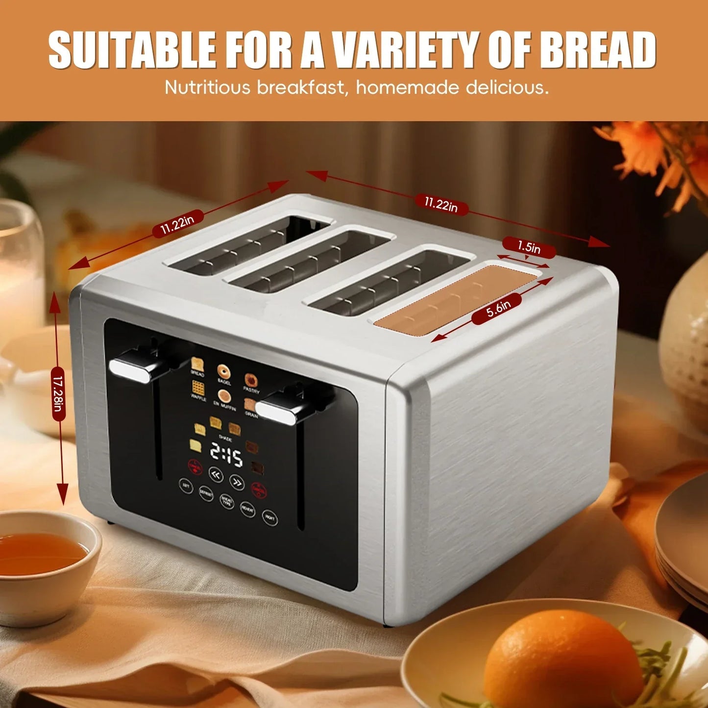 4 Slice Touchscreen Bread Toaster