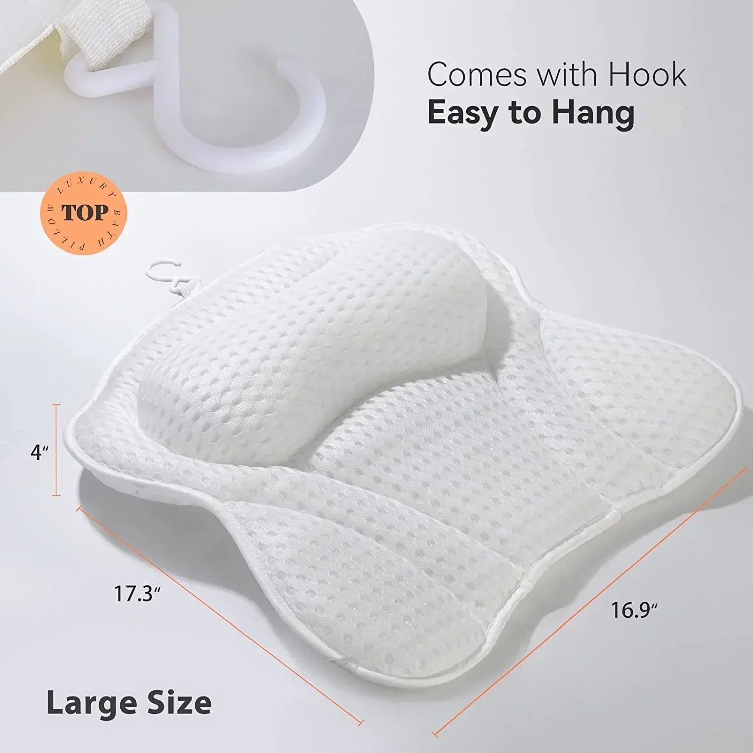 Luxury Bathtub Pillow with Suction Cups
