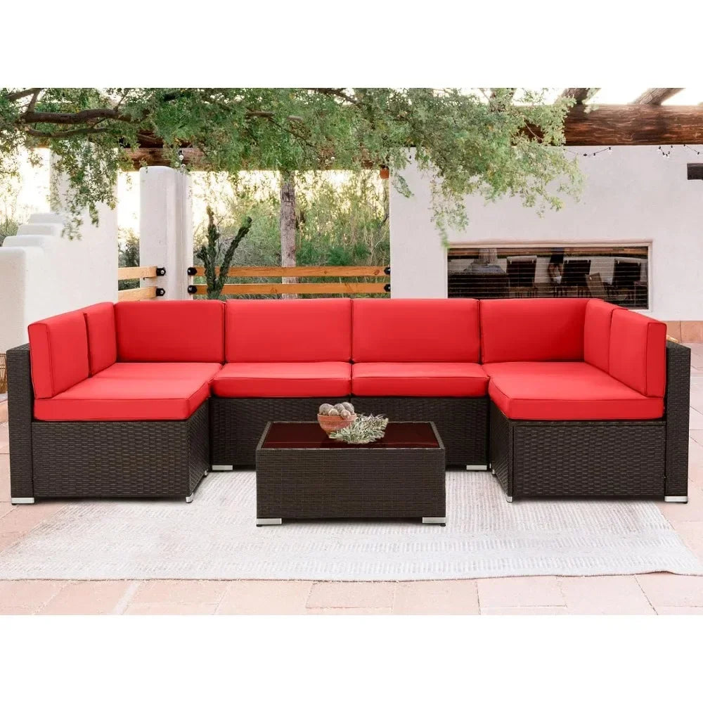 7-piece patio furniture set modular