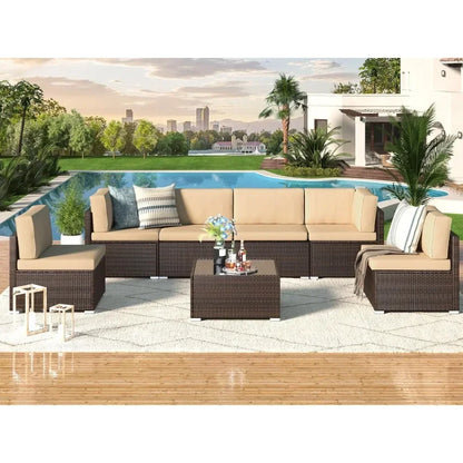 7-piece patio furniture set modular